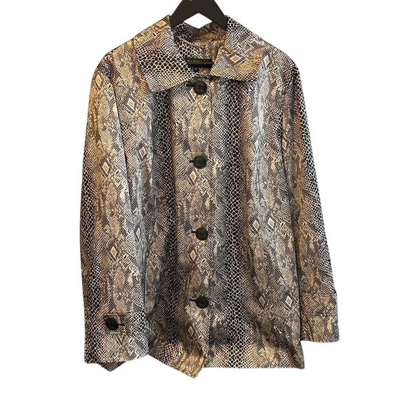 Ellen Tracy Jackets & Blazers - Ellen Tracy Women's Snake Print‎ Jacket Button Front Collar   2x-3x